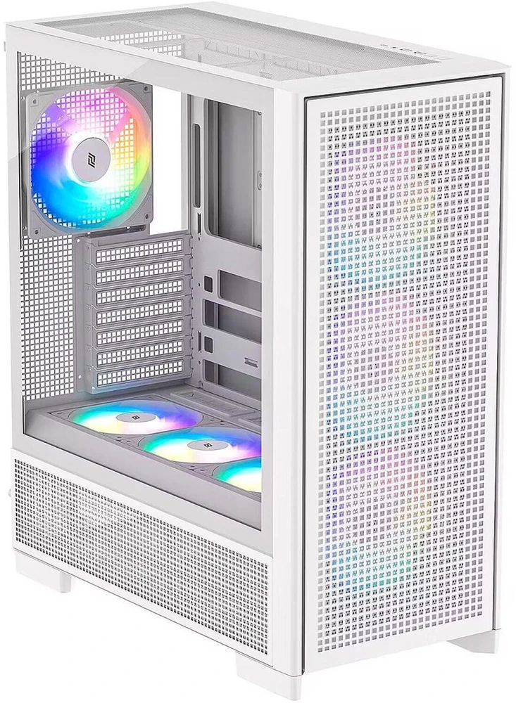 Silentware Air 2000 ARGB AIR2000WHITE, kompiuterio korpusas, baltas, Extended ATX, 7 ventiliatoriai, Tempered Glass, 2x USB 3.0