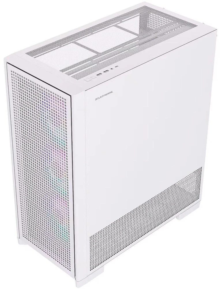 Silentware Air 2000 ARGB AIR2000WHITE, kompiuterio korpusas, baltas, Extended ATX, 7 ventiliatoriai, Tempered Glass, 2x USB 3.0