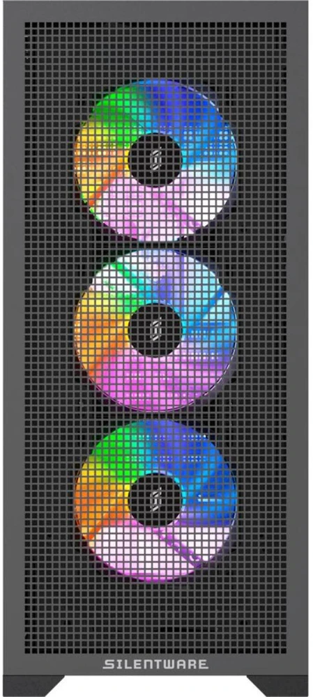 Silentware Core 100 ARGB kompiuterio korpusas CORE100BLACK, Midi-Tower, juodas, grūdintas stiklas, plienas, 50 l, ATX
