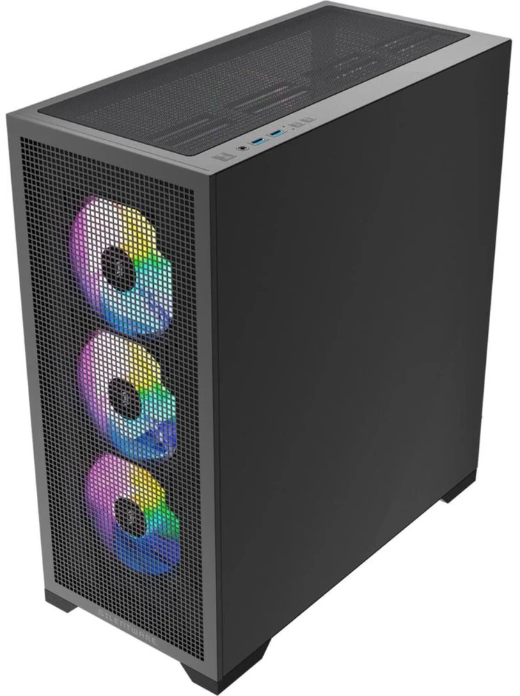 Silentware Core 100 ARGB kompiuterio korpusas CORE100BLACK, Midi-Tower, juodas, grūdintas stiklas, plienas, 50 l, ATX