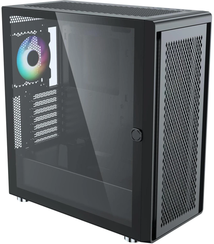Silentware Kompiuterio korpusas AIR100BLACK, E-ATX, 2x USB 3.0, 4 ventiliatoriai, grūdintas stiklas, juoda, 360mm radiatorius