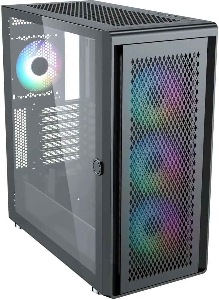 Silentware Kompiuterio korpusas AIR100BLACK, E-ATX, 2x USB 3.0, 4 ventiliatoriai, grūdintas stiklas, juoda, 360mm radiatorius