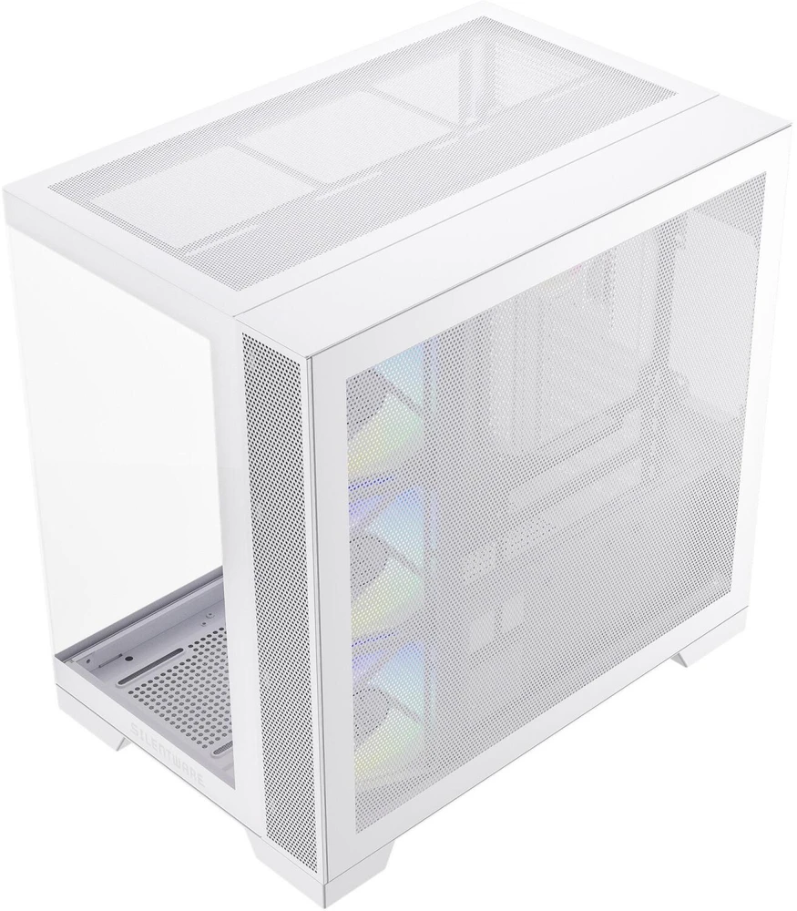 Silentware View A-RGB kompiuterio korpusas VIEWWHITE, 50 l, Midi-Tower, grūdintas stiklas, plienas, ATX