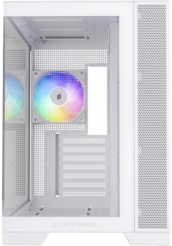 Silentware View A-RGB kompiuterio korpusas VIEWWHITE, 50 l, Midi-Tower, grūdintas stiklas, plienas, ATX