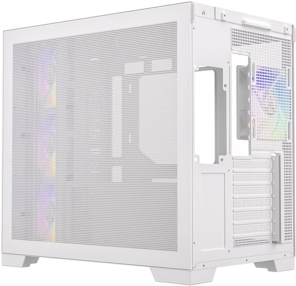 Silentware View A-RGB kompiuterio korpusas VIEWWHITE, 50 l, Midi-Tower, grūdintas stiklas, plienas, ATX
