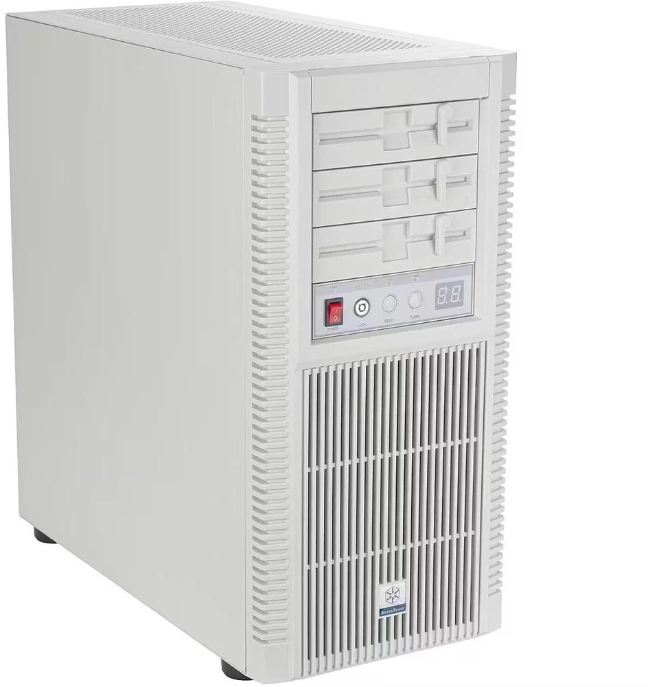 „SilverStone FLP02“, bokšto tipo korpusas – smėlio spalvos