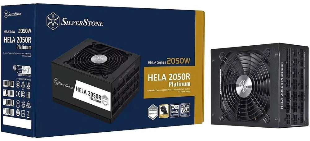 „SilverStone SST-HA2050R-PM“, kompiuterio maitinimo šaltinis - juodas, 2x 12VHPWR, 14x PCIe, kabelių valdymas, 2050 vatų