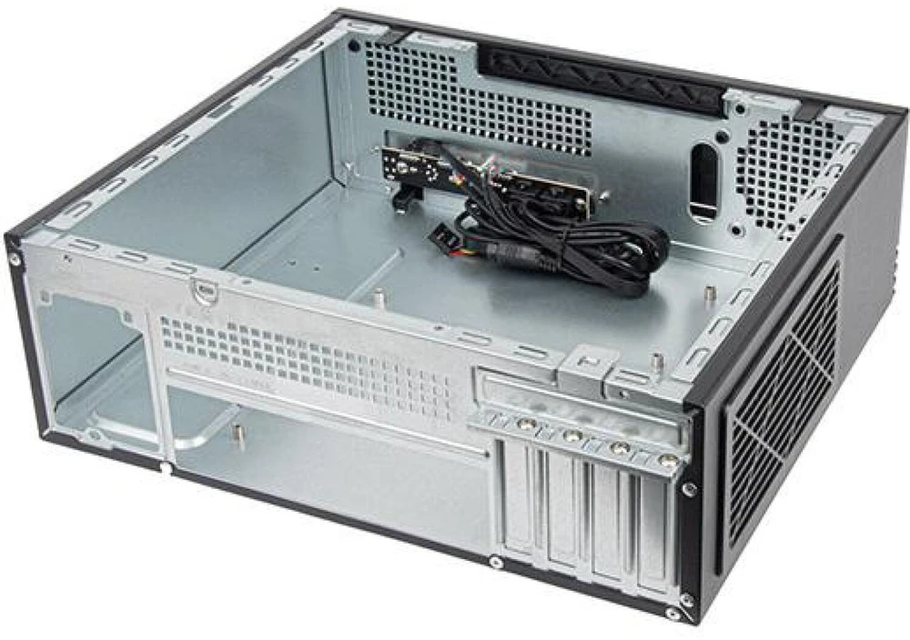 „SilverStone SST–ML11B Milo Slim HTPC Micro–ATX“ korpusas – juoda