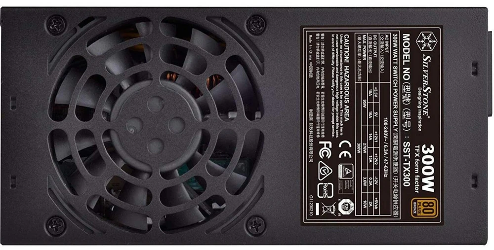 SilverStone SST-TX300, kompiuterio maitinimo šaltinis - juodas, 1x PCIe, 300 vatų