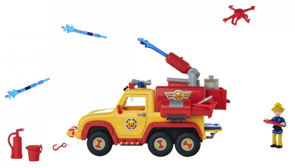 Simba Fireman Sam Fire Engine Venus 2.0 žaislinė transporto priemonė (geltona / oranžinė, su paveikslėliu)