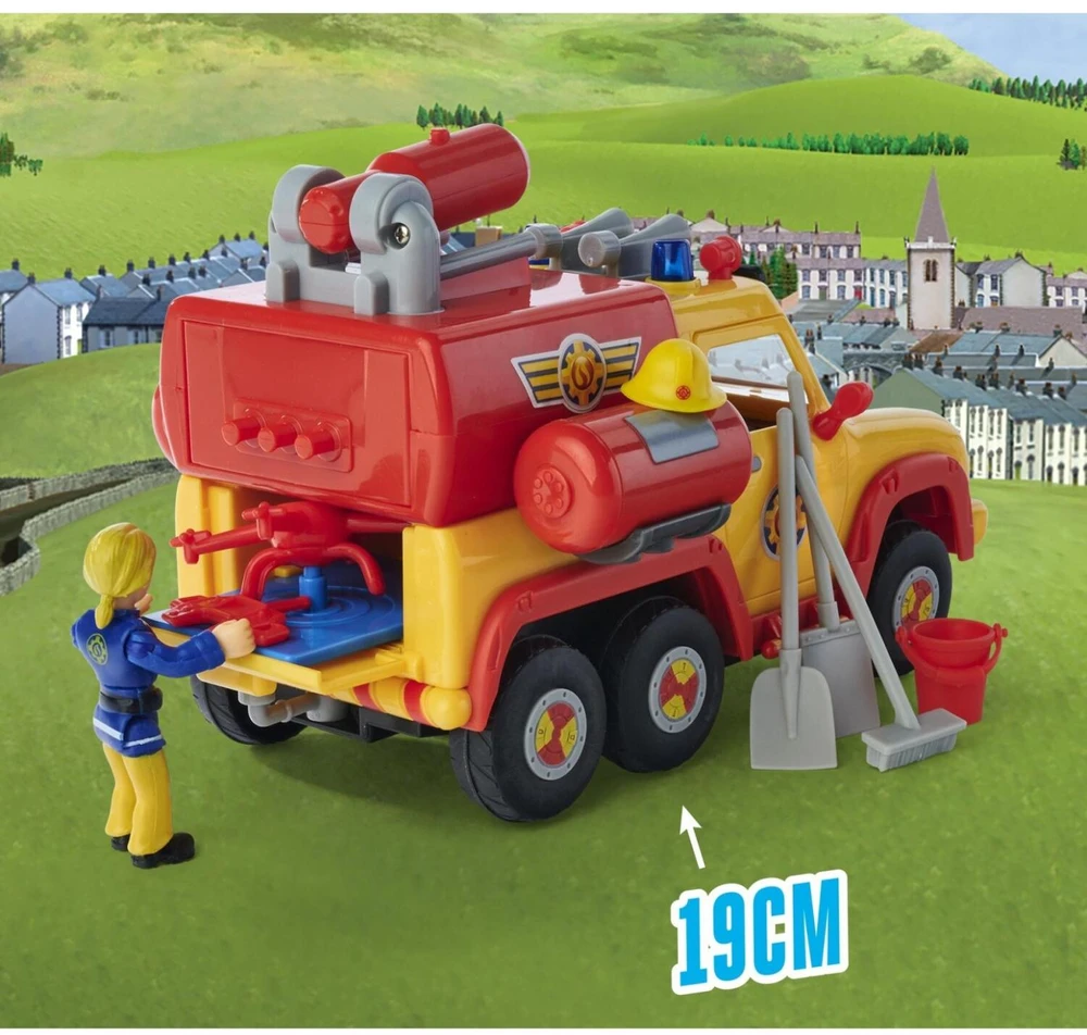 Simba Fireman Sam Fire Engine Venus 2.0 žaislinė transporto priemonė (geltona / oranžinė, su paveikslėliu)