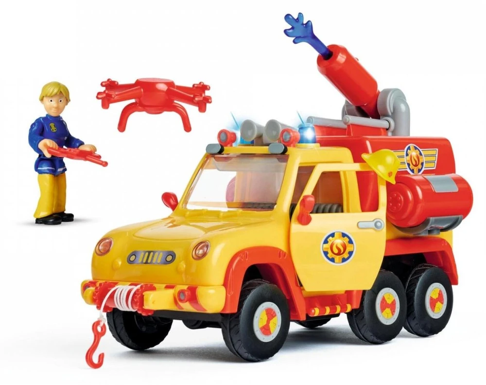 Simba Fireman Sam Fire Engine Venus 2.0 žaislinė transporto priemonė (geltona / oranžinė, su paveikslėliu)