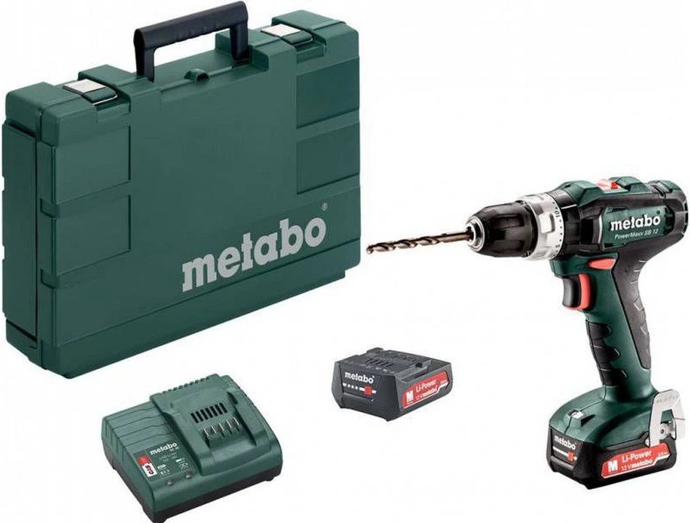 Akumuliatorinis suktuvas/gręžtuvas PowerMaxx SB 12V 2,0Ah, Metabo