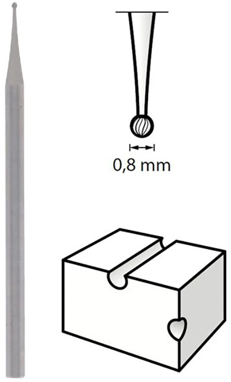 Dremel Bosch 105 Freza graviravimui D=0,8 mm, 3 vnt.