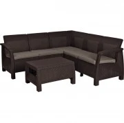 Lauko baldų komplektas Keter Corfu Relax Set dārza mēbeļu komplekts brūns 29202123599