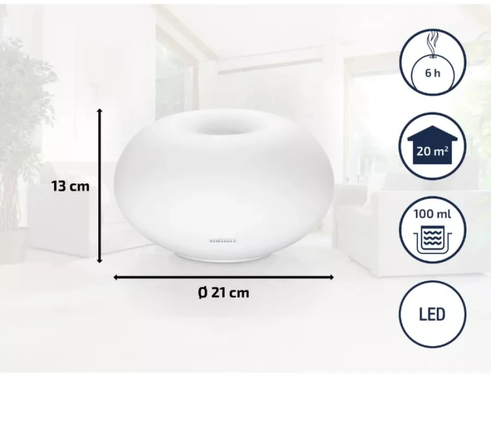Drėkintuvas Soehnle Milano Plus | Aroma difuzorius | Baltas