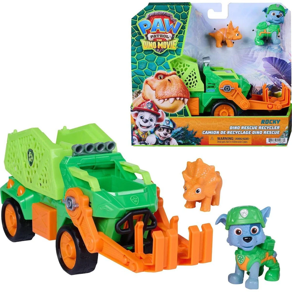 Spin Master PAW PATROL transporto priemonė Dino Theme Rocky, 6075772