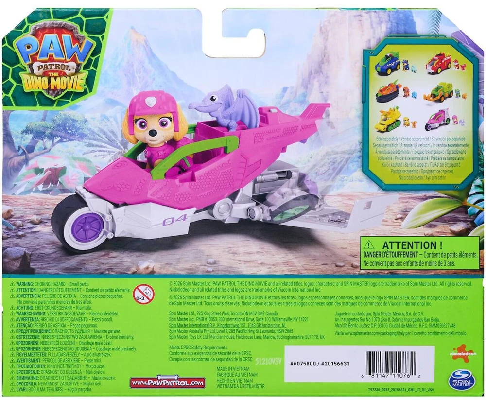 Spin Master PAW PATROL transporto priemonė Dino Theme Skye, 6075758