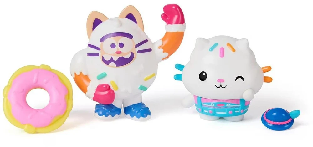 Spin Master Gabby's Dollhouse Cakey Cat & Cookie Bobby 6074285, 2 vnt., įvairiaspalvis, figūrėlių rinkinys, 3 m., plastikas
