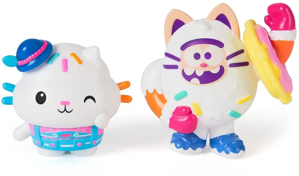 Spin Master Gabby's Dollhouse Cakey Cat & Cookie Bobby 6074285, 2 vnt., įvairiaspalvis, figūrėlių rinkinys, 3 m., plastikas