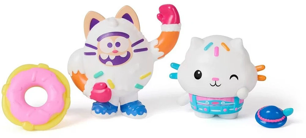 Spin Master Gabby's Dollhouse Cakey Cat & Cookie Bobby 6074285, 2 vnt., įvairiaspalvis, figūrėlių rinkinys, 3 m., plastikas