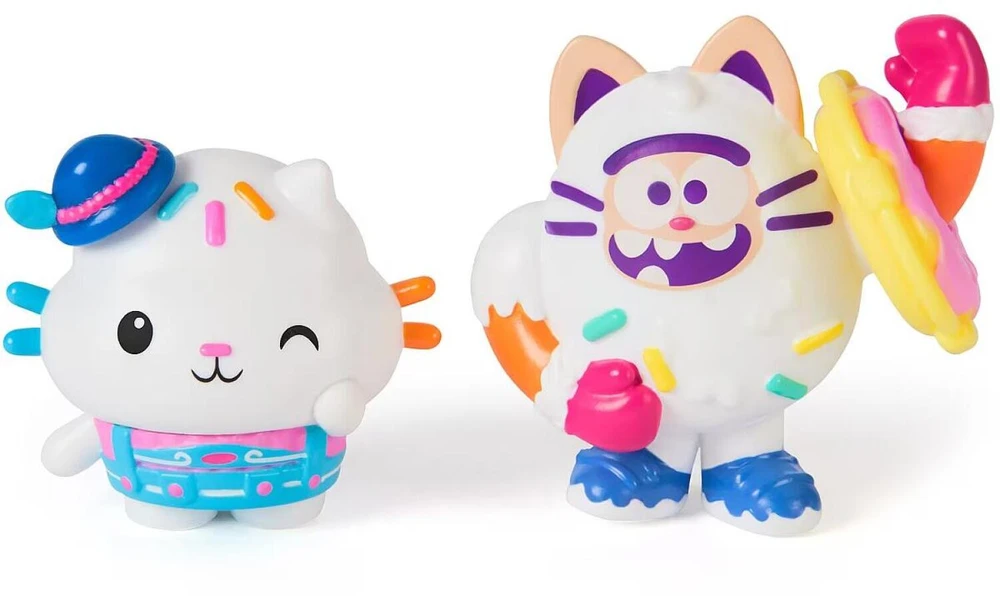 Spin Master Gabby's Dollhouse Cakey Cat & Cookie Bobby 6074285, 2 vnt., įvairiaspalvis, figūrėlių rinkinys, 3 m., plastikas
