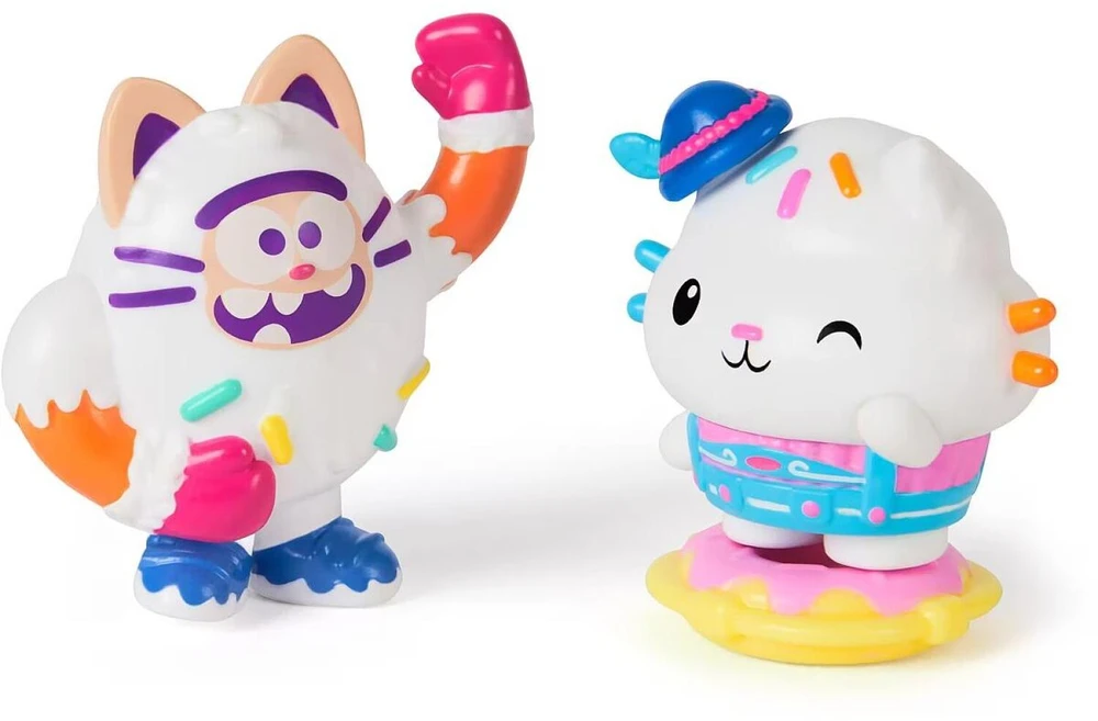 Spin Master Gabby's Dollhouse Cakey Cat & Cookie Bobby 6074285, 2 vnt., įvairiaspalvis, figūrėlių rinkinys, 3 m., plastikas