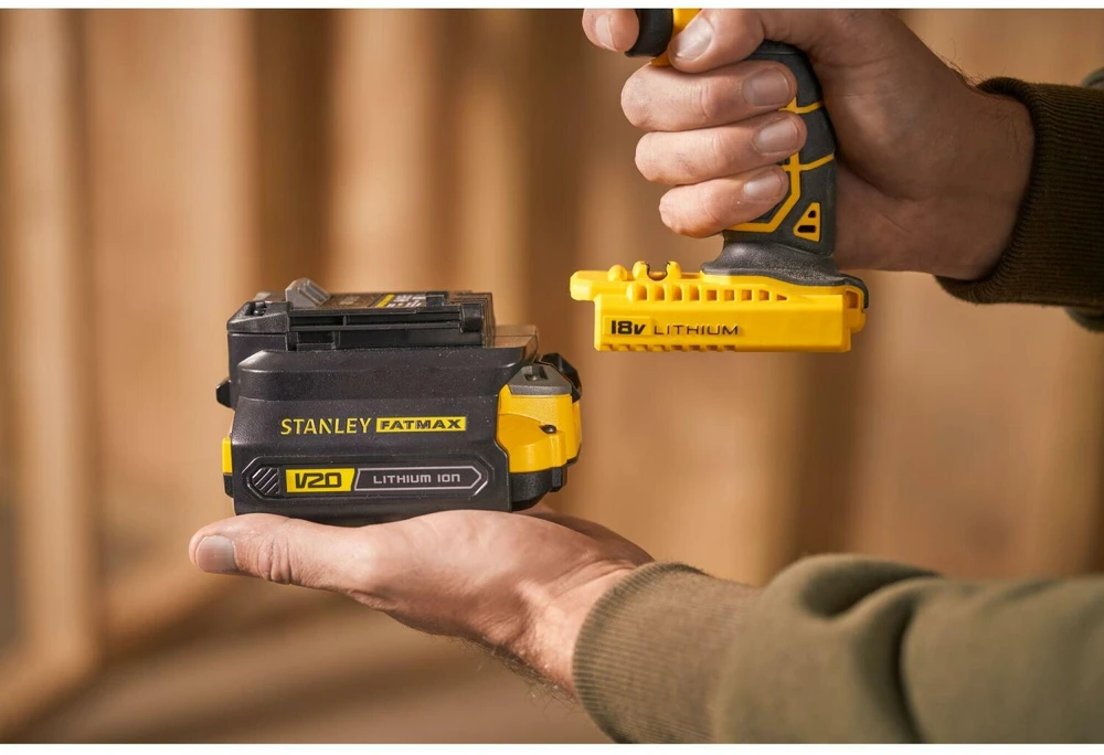 Priedų rinkinys Stanley Adapteris Set V20; 18 V; 2,0 Ah + pakrovėjas