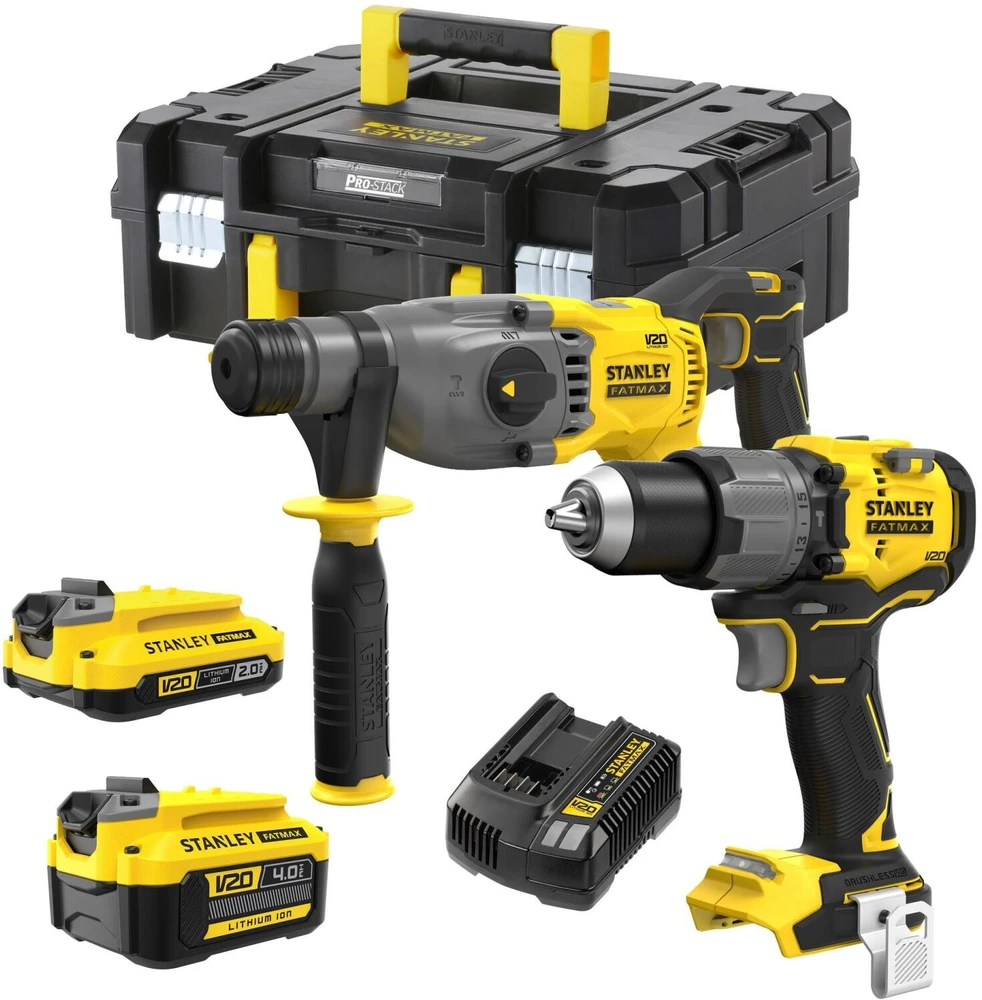 Stanley Rinkinys 18V V20 SFMCD726+SFMCH900 1*4.0AH 1*2.0AH