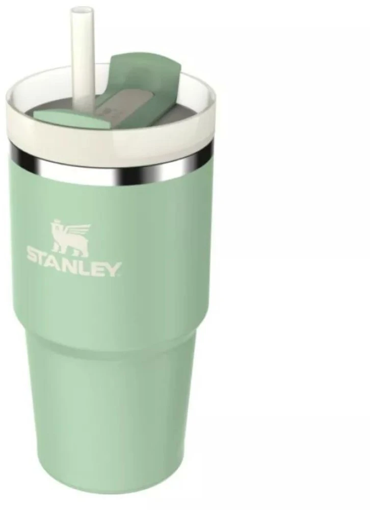 Stanley Termospuodelis su šiaudeliu The Quencher H2.O FlowState Tumbler 0.59L pistacijų spalvos