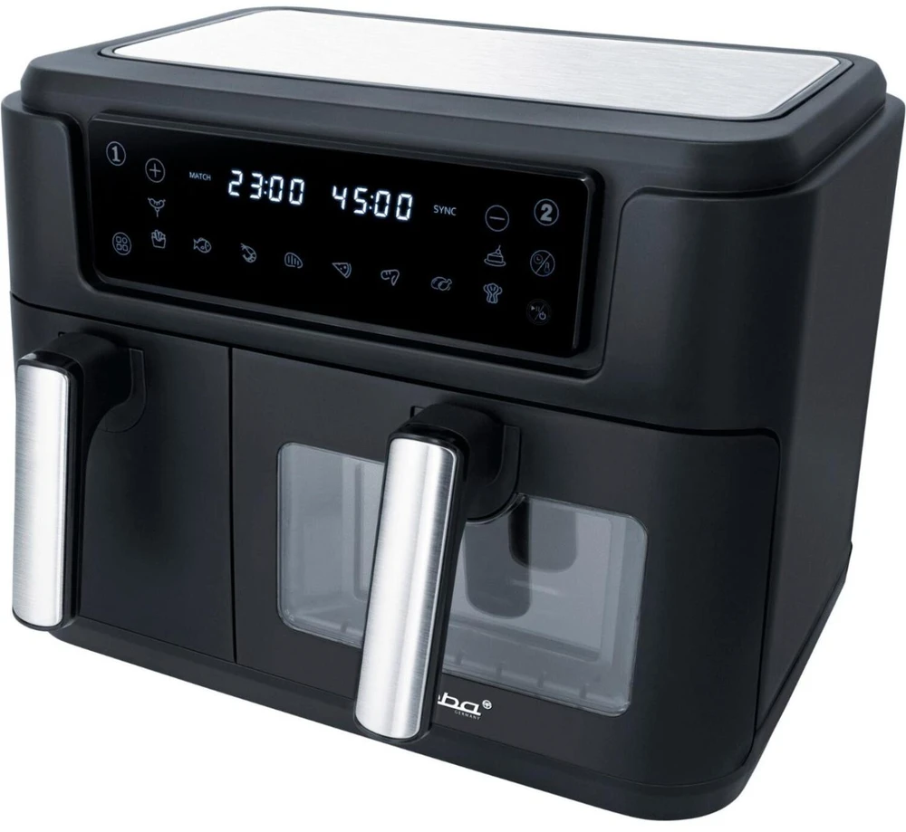 Steba dviguba karšto oro gruzdintuvė HF 9500 DUO 269500, 2400W, 9,5l, 60-200°C, 60min laikmatis, 10 automatinės programos, ekranas