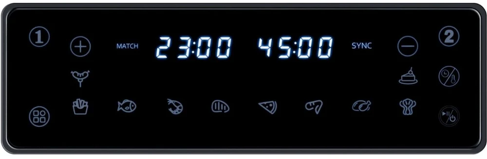 Steba dviguba karšto oro gruzdintuvė HF 9500 DUO 269500, 2400W, 9,5l, 60-200°C, 60min laikmatis, 10 automatinės programos, ekranas