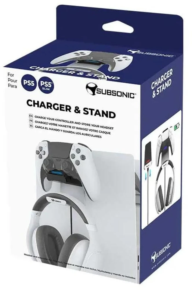 Subsonic Ikigarsinis įkroviklis ir stovas – PS5/PS5 plonas