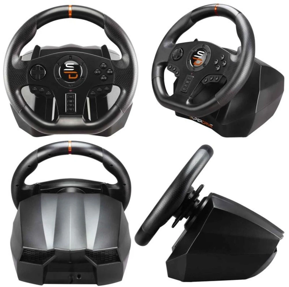 Laidinis žaidimų vairo komplektas su pedalais Subsonic Superdrive SV 710 Pro Sport, 28 cm