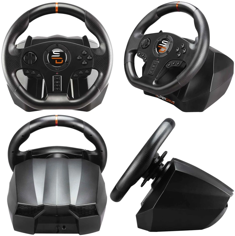 Laidinis žaidimų vairo komplektas su pedalais Subsonic Superdrive SV 710 Pro Sport, 28 cm