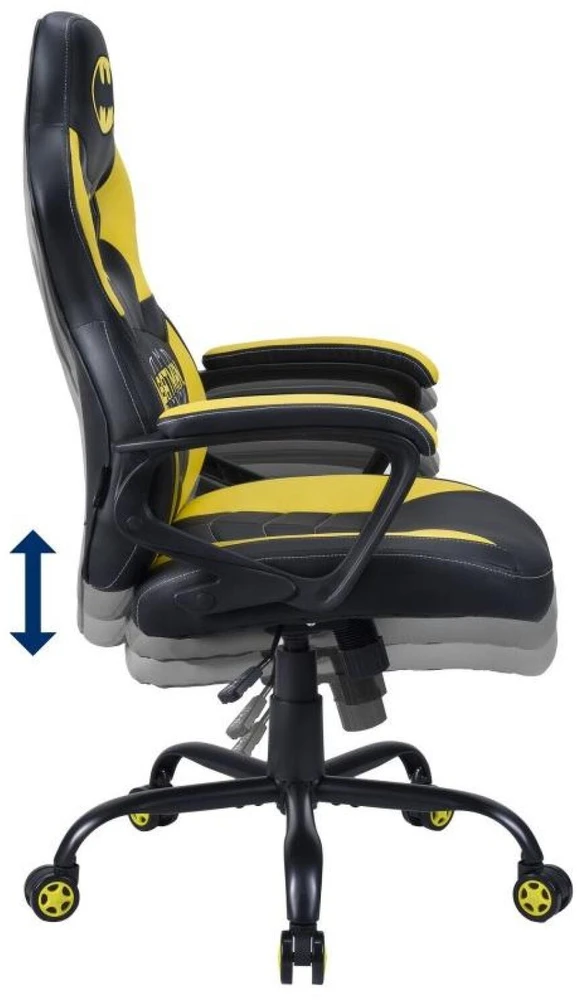 Subsonic fotelis Subsonic Batman Junior žaidimų kėdė paminkštinta minkšta sėdynė juoda, geltona