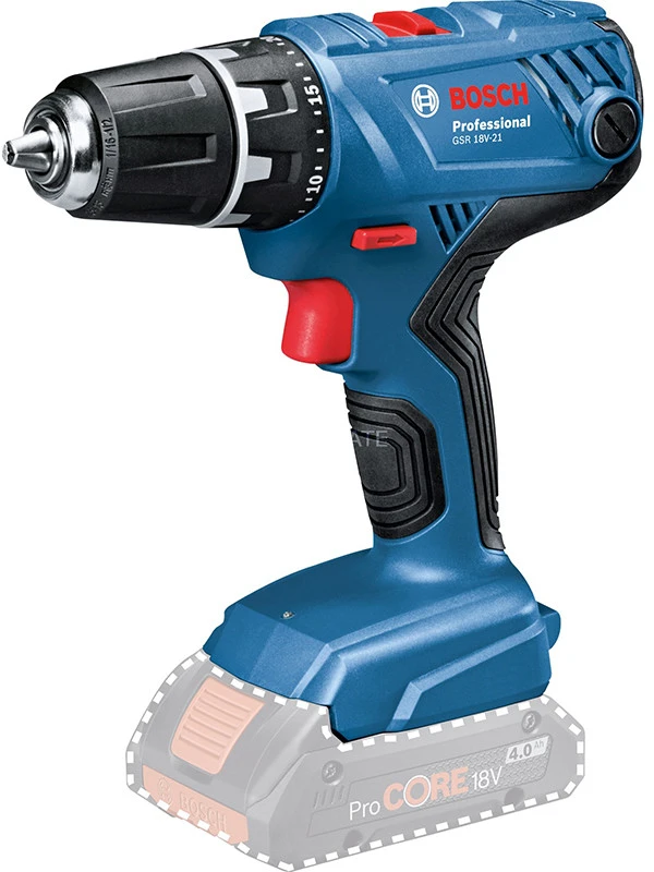 Bosch GSR 18V-21, CT be akumuliatoriaus ir kroviklio