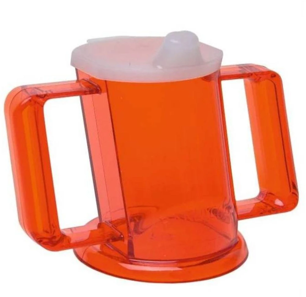 Gėrimo Puodelis - SundO 250ml Dviejų Rankenų Išsiliejimui Atsparus Dangtelis Raudonas