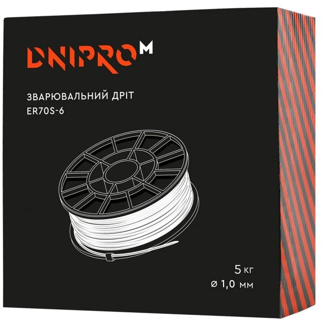 Suvirinimo viela ER70S-6 1mm, 5kg 81204004 DNIPRO-M