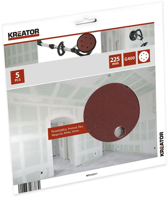 Švitrinio popieriaus diskas Ø225mm, G400 (5vnt.), Audinio pagrindas Kreator