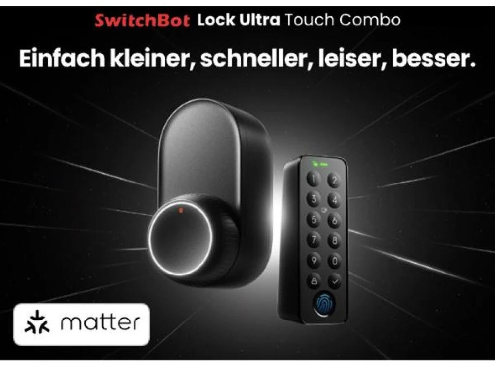 SwitchBot Lock Ultra rinkinys su Hub Mini Matter ir klaviatūra Touch