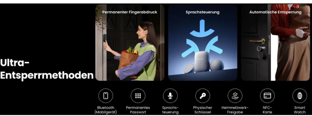 SwitchBot Lock Ultra rinkinys su Hub Mini Matter ir klaviatūra Touch