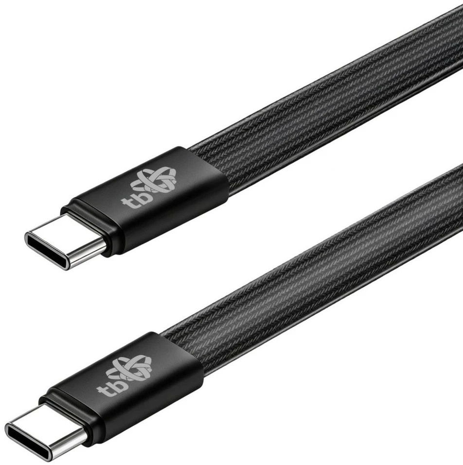 TB Kabelis USB C - USB C 1m płaski juoda (AKTBXKUCCFLAT1B)
