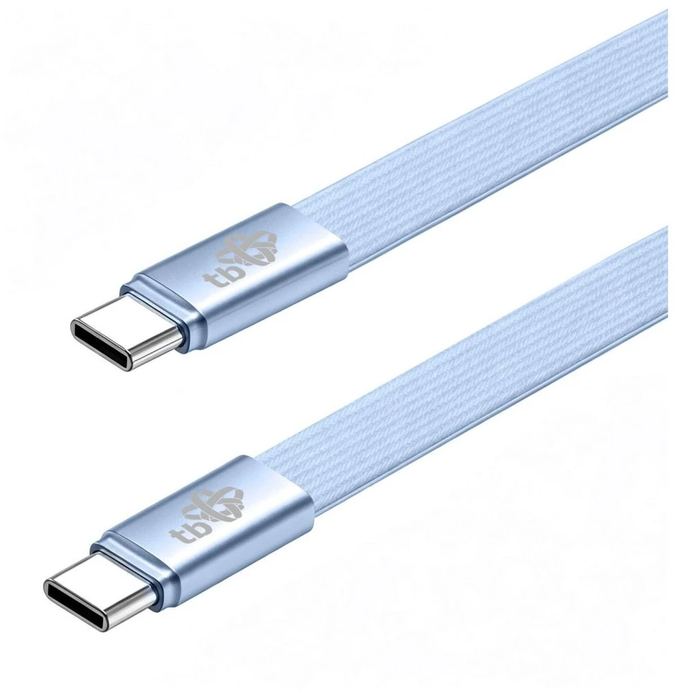 TB Kabelis USB C - USB C 1m płaski mėlynas (AKTBXKUCCFLAT1N)
