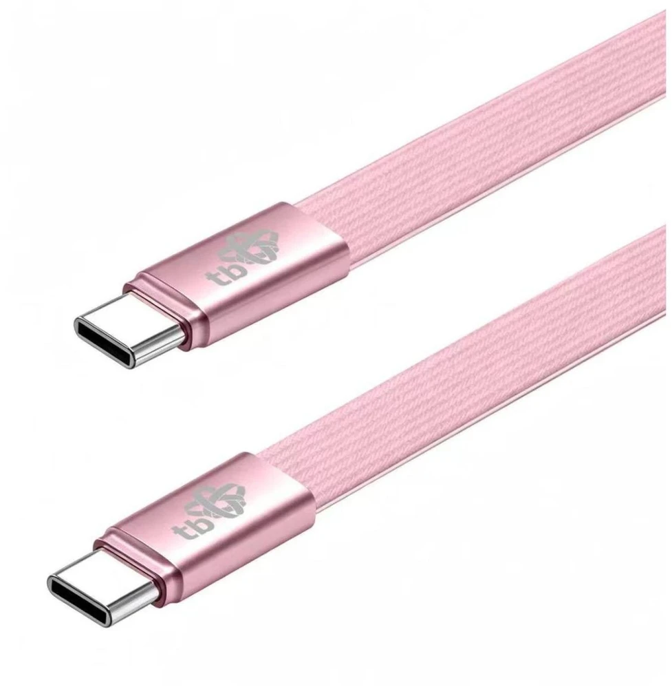 TB Kabelis USB C - USB C 1m płaski brzoskwiniowy (AKTBXKUCCFLAT1O)