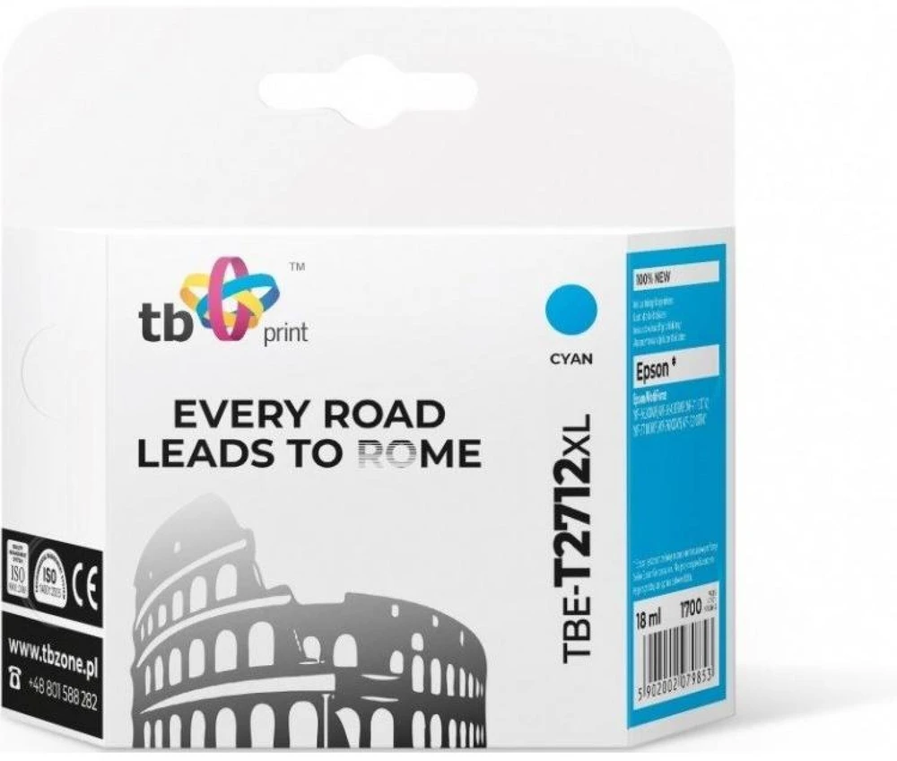 Tb Print Kasetė rašaliniams spausdintuvams Kasetės rašaliniams spausdintuvamsTB TBE-T2712XL