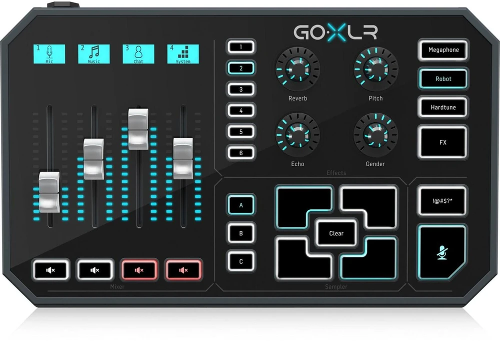 TC Helicon GO XLR – maišytuvas ir sempleris transliacijoms