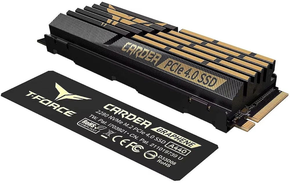 Team Group CARDEA A440 2 TB, SSD - juodas/auksinis, PCIe 4.0 x4, NVMe 1.4, M.2 2280