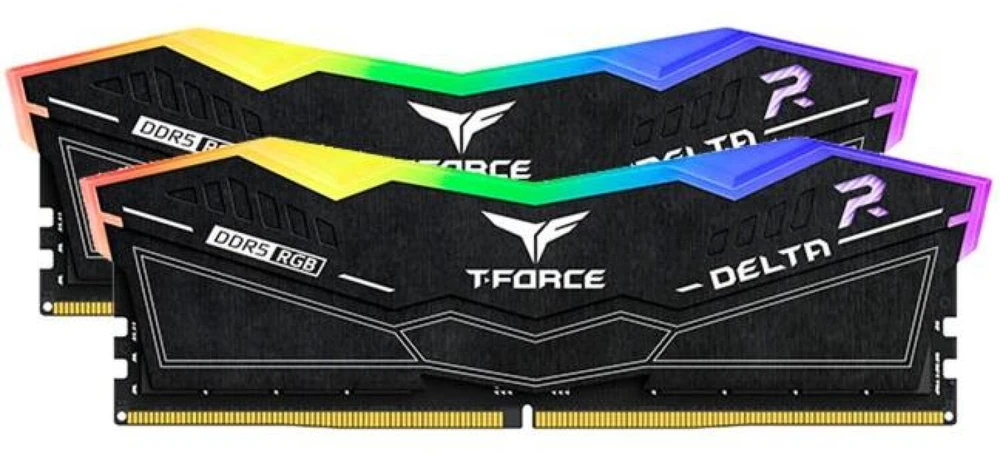 RAM DDR5 Team Group T-FORCE D-ELTA RGB atmintis 32GB (2x16GB) 6400MHz CL32 1.35V juoda