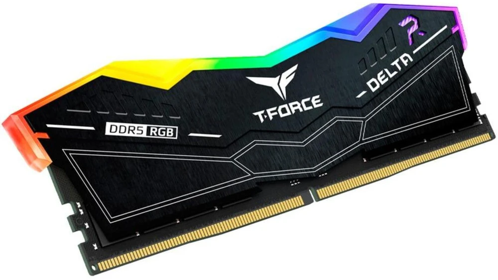 RAM DDR5 Team Group T-FORCE D-ELTA RGB atmintis 32GB (2x16GB) 6400MHz CL32 1.35V juoda